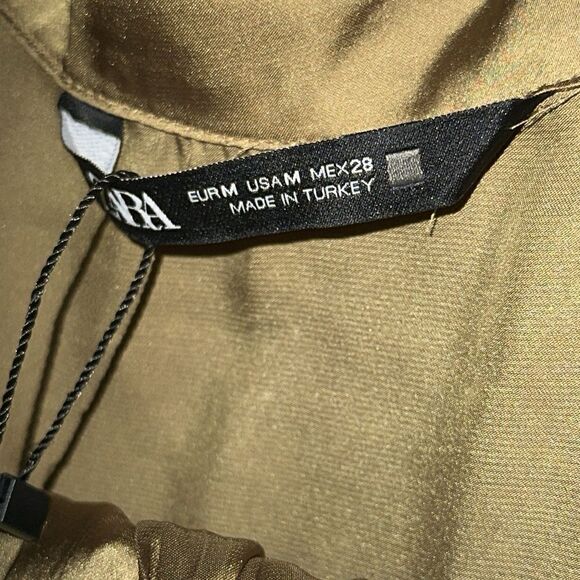 ZARA | Olive Green | SATIN EFFECT JUMPSUIT WITH BELT - Picture 12 of 12